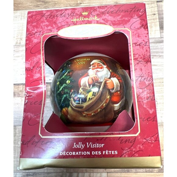 Hallmark 2001 "Jolly Visitor" Keepsake Christmas Ornament Santa Design - Picture 1 of 2